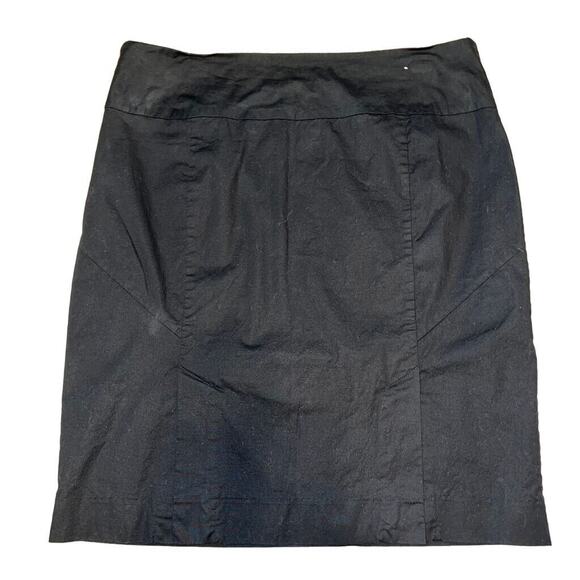 Gap Womens Stretch Straight Pencil Skirt Solid Black Lined Slit Back Size 14 - Picture 1 of 7